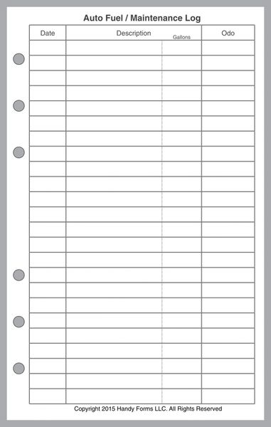 FCC Automobile Fuel & Maintenance Log