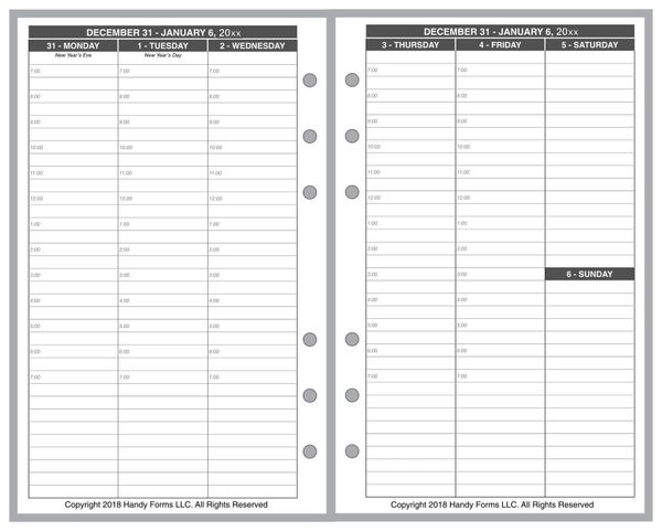 FPL Vertical Format Weekly / Monthly Planner