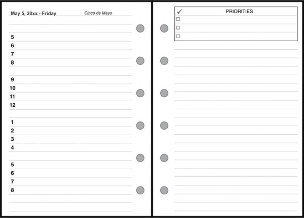 HPP Daily & Monthly Planner, 2 Pages per Day (Style S1)