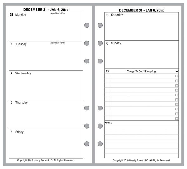 FCP Weekly Planner, 2 Pages per Week, 2 Pages per Month, No Lines (Style D)