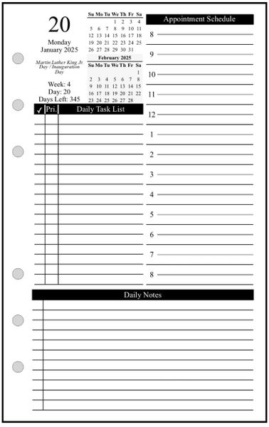 FCC Daily and Monthly Planner, 1 Page per Day, 2 Pages per Month, Style D