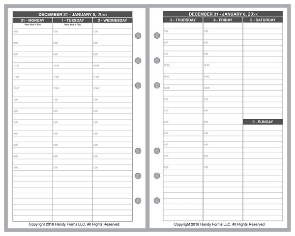 HPW Weekly Planner, 2 Pages per Week (Style V)