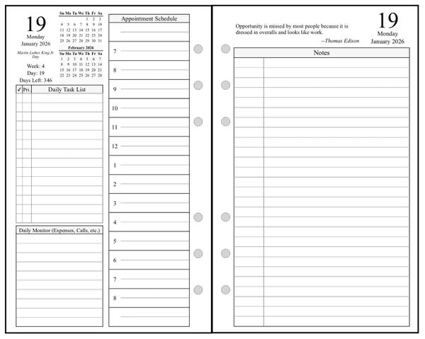 FCC Daily and Monthly Planner, 2 Pages per Day, 2 Pages per Month, Style K1