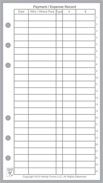 FPL Payment / Expense Record and Check Register