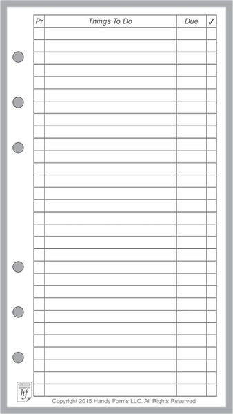 Checklist Sheet A6 Printable Planner Inserts to Do List 