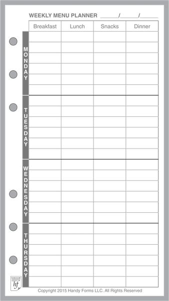  A5 Size Planner Recipe Inserts, A5 Size Meal Planning