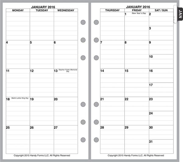 Personal Planner Inserts 2022 Filofax Personal Monthly 