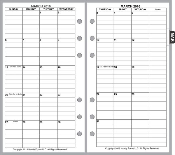 FPL Monthly Planner, 2 Pages per Month, 8 Columns, with Lines