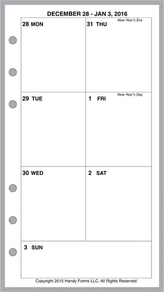 FPL Weekly Planner, 1 Page per Week, 2 Pages per Month, No Lines (Style C)