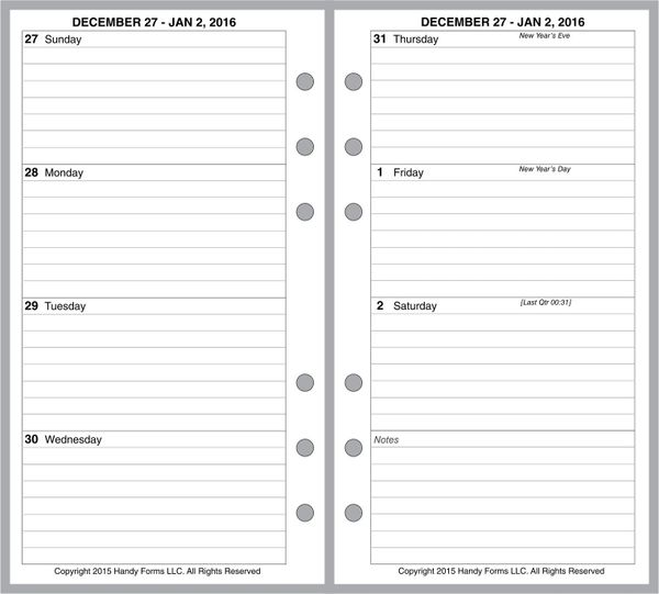 FPL Weekly Planner, 2 Pages per Week, 2 Pages per Month, with Lines (Style A)