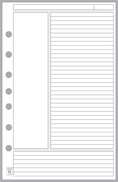 FCS Note Paper Designed for the Cornell Notetaking System
