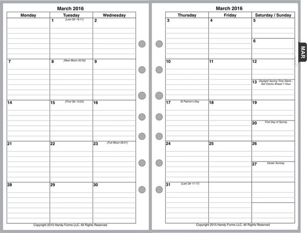 2024 Weekly Planner Refill, Classic Size for Franklin Covey, Set No. 1 -   UK