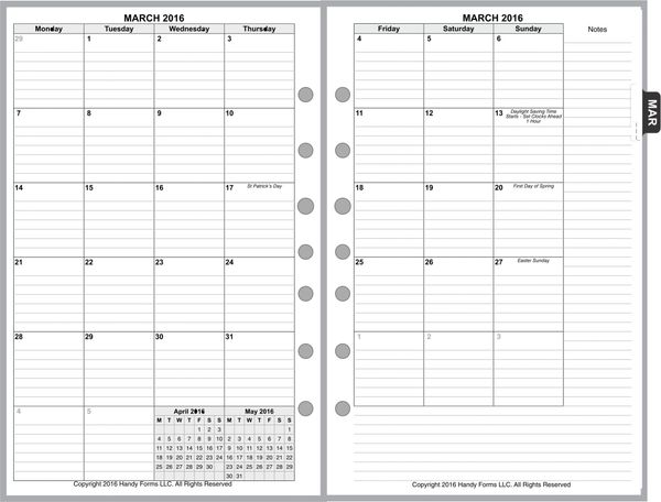 FCS Monthly Planner, 2 Pages per Month, 7-Columns, with Lines