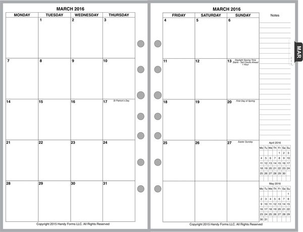 FCS Monthly Planner, 2 Pages per Month, 8-Columns, No Lines