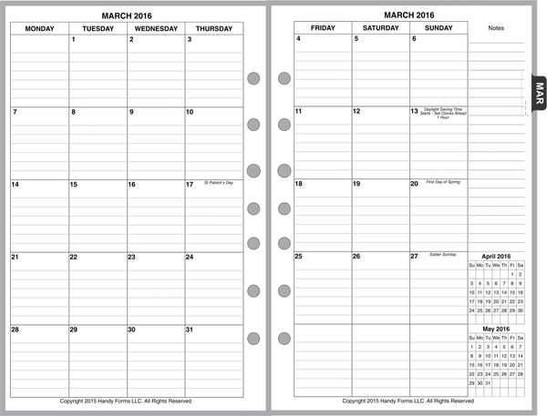FCS Monthly Planner, 2 Pages per Month, 8-Columns, with Lines