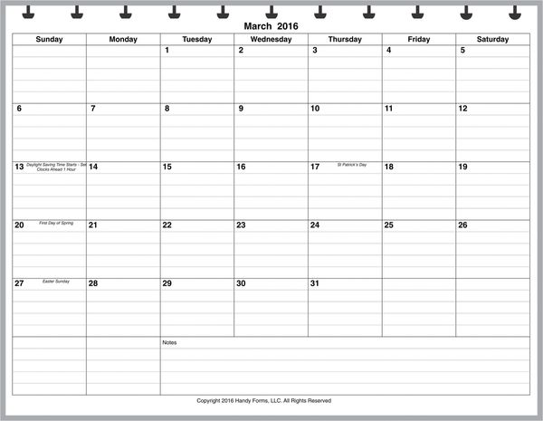LVL Monthly Planner, 1 Page per Month, 7 Columns, Horizontal, With Lines