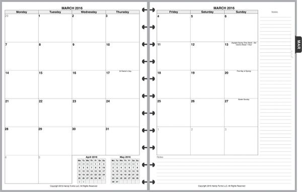 LVL Monthly Planner, 2 Pages per Month, 7-Columns, No Lines