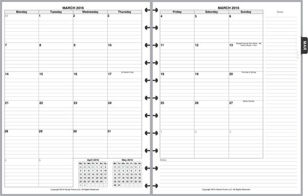 LVL Monthly Planner, 2 Pages per Month, 7-Columns, with Lines
