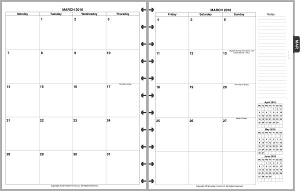 LVL Monthly Planner, 2 Pages per Month, 8-Columns, No Lines