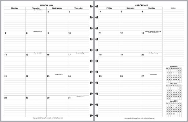 LVL Monthly Planner, 4 Pages per Month, With Lines