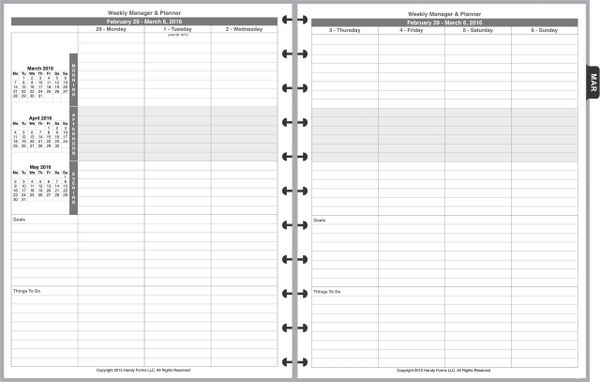 LVL Weekly Planner and Manager, 2 Pages per Week, 2 Pages per Month, with Lines