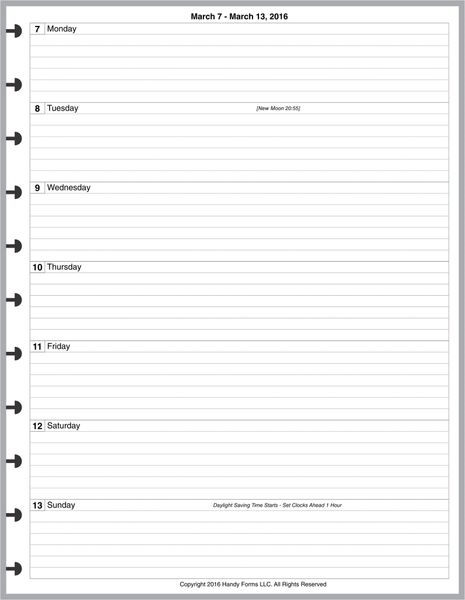 LVL Weekly Planner, 1 Page per Week, 2 Pages per Month, with Lines ...