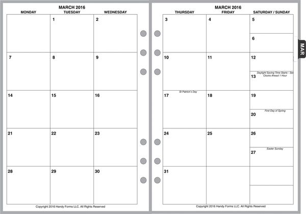 a5 monthly planner 2 pages per month 6 columns no lines handy forms llc