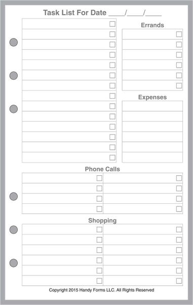 FCC Daily Task List