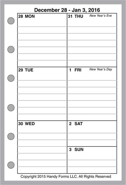 FPK Weekly Planner, 1 Page per Week, 2 Pages per Month, with Lines (Style B)