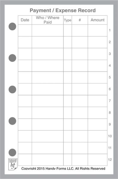 FMI Payment / Expense Record and Check Register