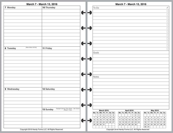 LVJ Weekly Planner, 2 Pages per Week, 2 Pages per Month, Plus Organizer Page (Style J)