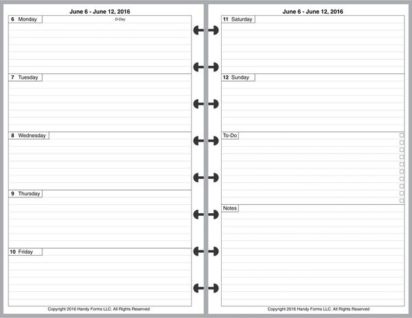 LVJ Weekly Planner, 2 Pages per Week, 2 Pages per Month, Plus Organizer Page (Style D)