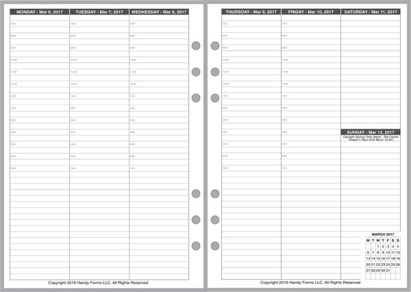 Printable Weekly Planner for Filofax DM Agenda A5 Rings Inserts Planning  With Undated Monthly Calendar and Weekly Schedule, 106 106 