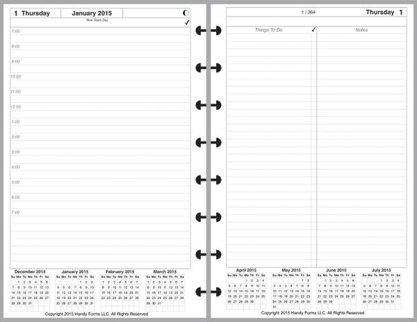 LVJ Daily Planner, 2 Pages per Day, 3 Pages per Month (Style C)