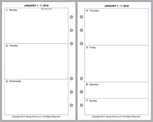 FCC Weekly Planner, 2 Pages per Week, 2 Pages per Month, No Lines, No Appt Times, Style B