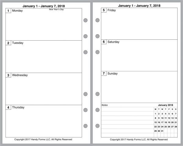 FCC Weekly Planner, 2 Pages per Week, 2 Pages per Month, No Lines, No Appt Times, Style A