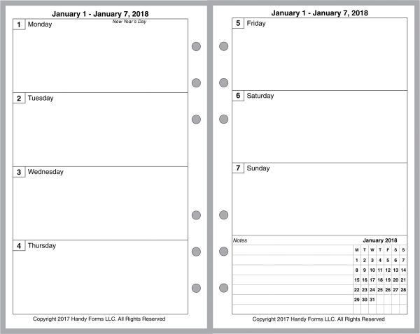 FCC Weekly Planner, 2 Pages per Week, 2 Pages per Month, No Lines