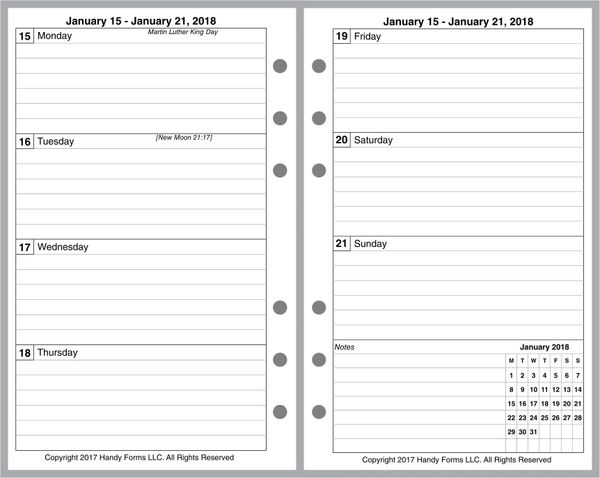 FCC Weekly Planner, 2 Pages per Week, 2 Pages per Month, with Lines, No Appt Times, Style A