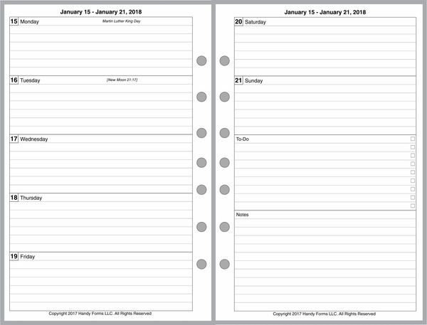 fcs weekly planner 2 pages per week 2 pages per month plus organizer page style d handy forms llc