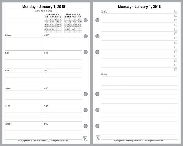 FCC Daily and Monthly Planner, 2 Pages per Day, 2 Pages per Month, Style B