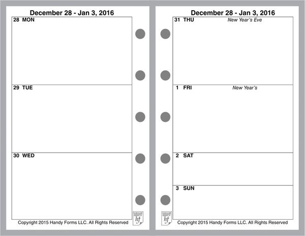 FMI Weekly Planner, 2 Page per Week, 2 Pages per Month, No Lines (Style B)