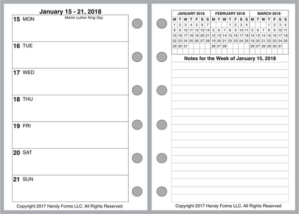 FPK Weekly Planner, 2 Pages per Week, 2 Pages per Month, No Lines (Style E)