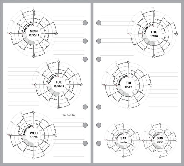 FPL Weekly Planner, Chronodex Style, 2 Pages per Week, 2 Pages per Month, No Lines