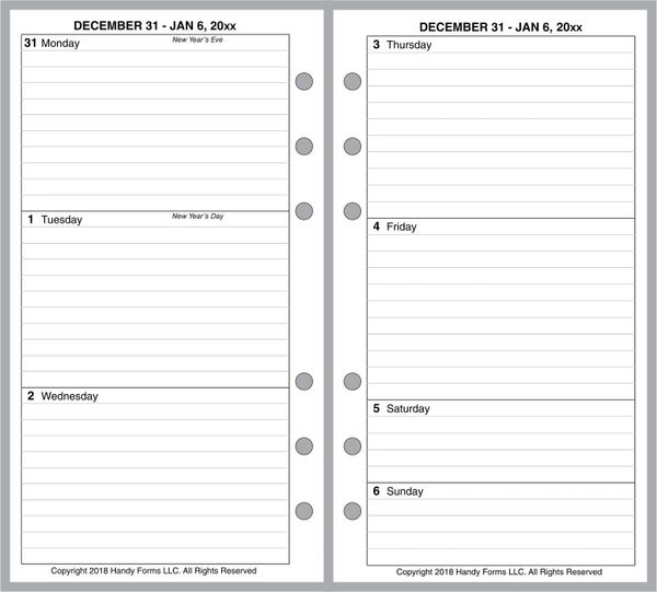 FPL Weekly Planner, 2 Pages per Week, 2 Pages per Month, with Lines (Style B)