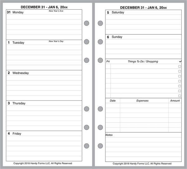 FPL Weekly Planner, 2 Pages per Week, 2 Pages per Month, with Lines (Style C)