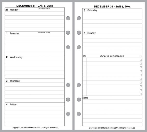 FPL Weekly Planner, 2 Pages per Week, 2 Pages per Month, with Lines (Style D)