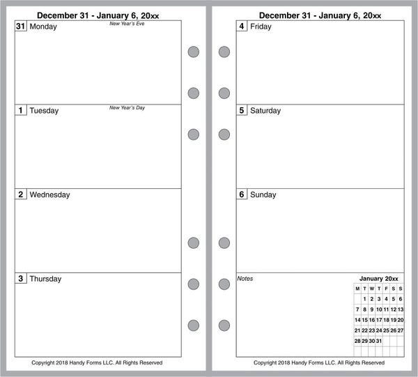 FPL Weekly Planner, 2 Pages per Week, 2 Pages per Month, No Lines (Style A)