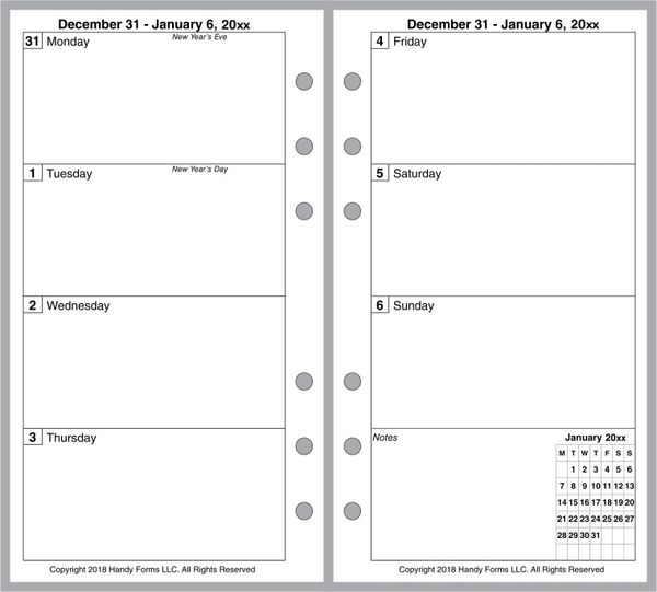 FPL Weekly Planner, 2 Pages per Week, 2 Pages per Month, No Lines (Style A)