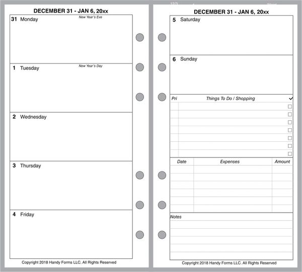 FPL Weekly Planner, 2 Pages per Week, 2 Pages per Month, NO Lines (Style C)