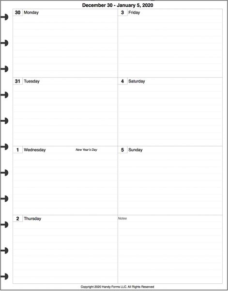 LVL Weekly Planner, 1 Page per Week, 2 Pages per Month, with Lines (Style D)